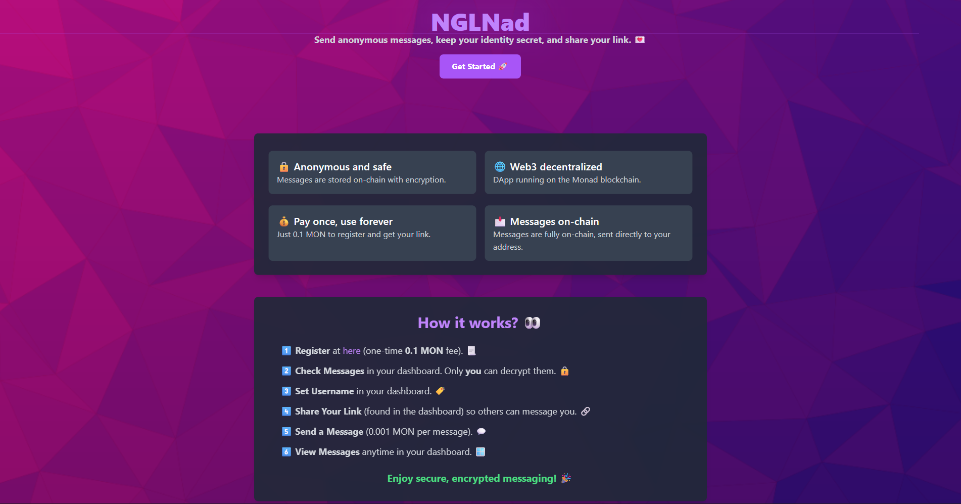 NGLNad Anonymous Messaging